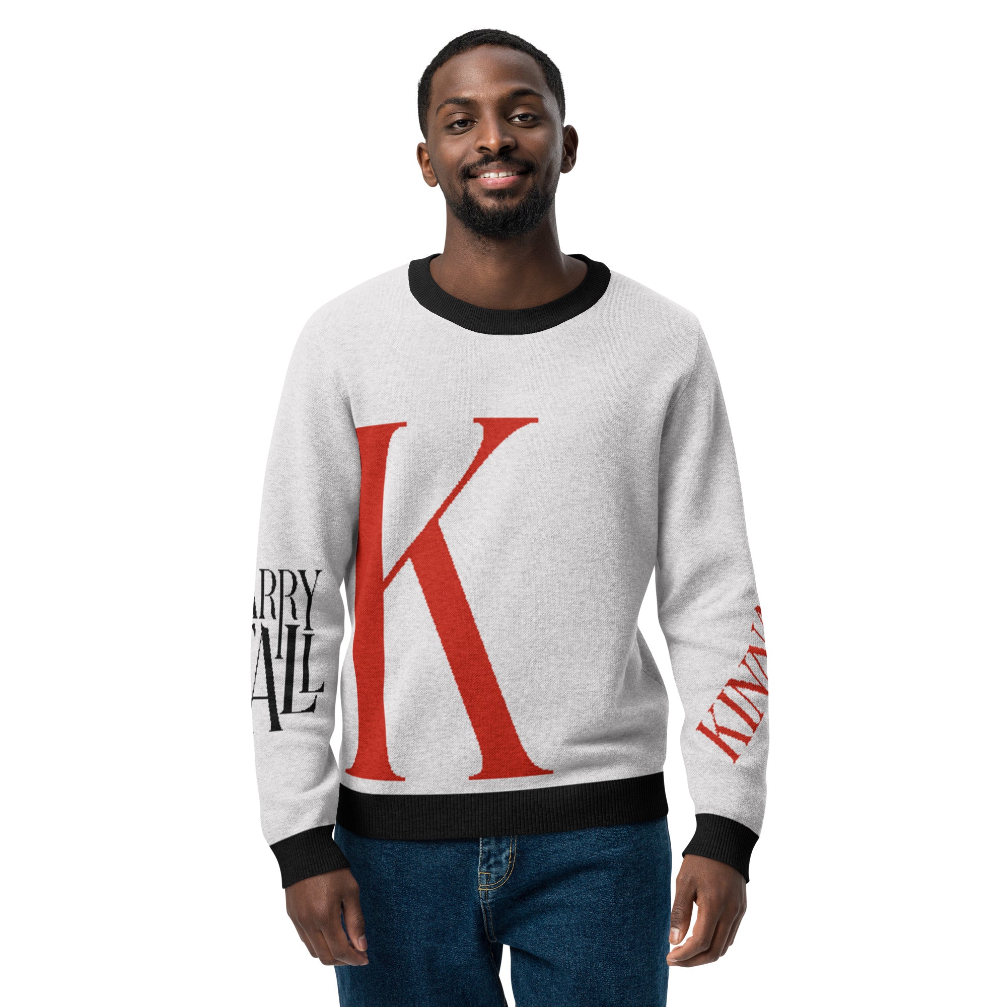 Red K Knitted Crew Neck Sweater